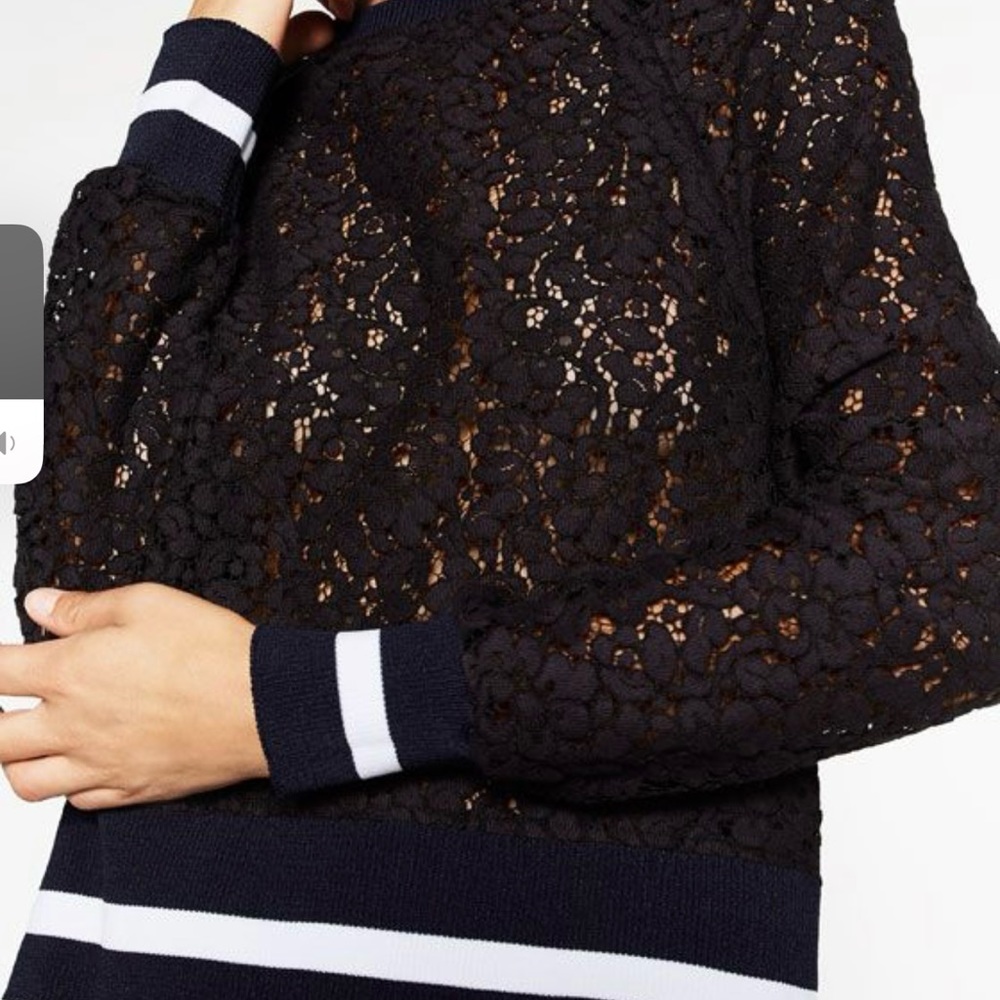 ZARA WOMAN • Black Long Sleeve Lace Top • sz S - Picture 10 of 10